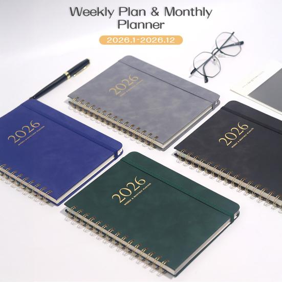 2026 Weekly Monthly Planner Portable A5 Size Agenda Notepad Stylish Design Schedule Book School Supplies