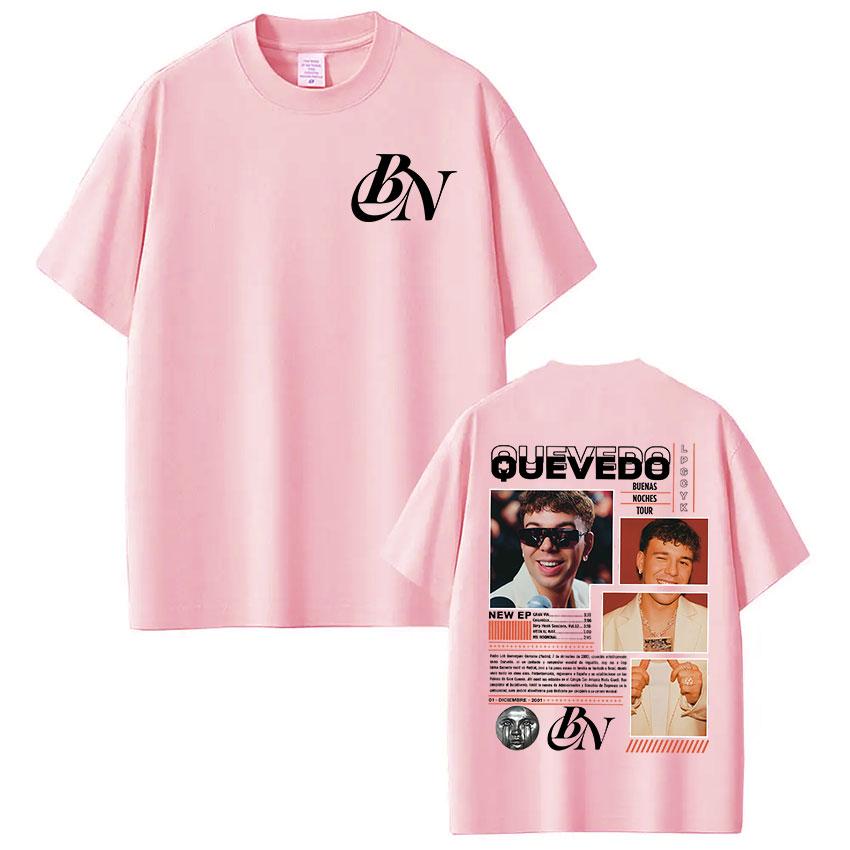 Rapper Quevedo Buenas Noches Tour 2025 T-Shirt Unisex Women Retro O-Neck Oversized Cotton T Shirt Hip Hop Fans Gift Clothing Tshirt