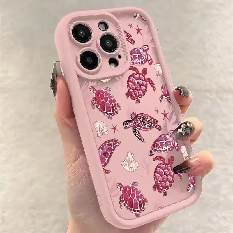 Cute Fashion Turtle Colorful Painting Design Phone Case For iPhone 15 16 Pro Max 14 11 12 13 Pro 7 8 Plus X XR XSMax Soft Cover