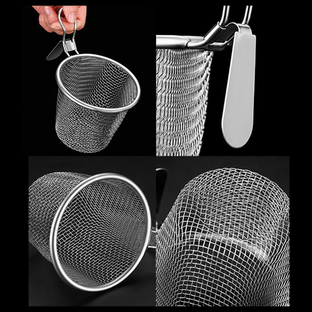 Mesh Strainer Stainless Steel Basket Spaghetti Strainer Spoon Noodle Strainer for Noodles Frying Pasta Camping Dumplings