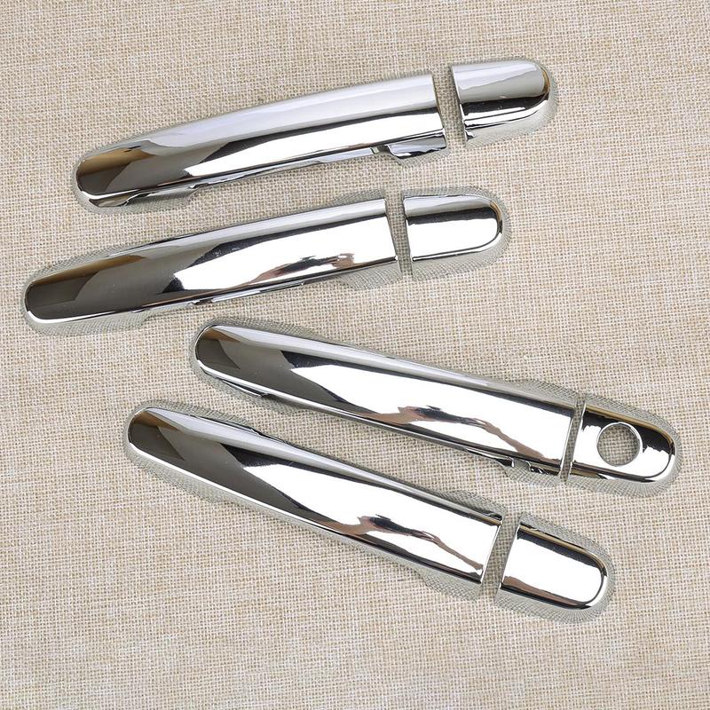 1 Set Car Door Handle Trim Cover Decor Fit for Toyota Yaris Hatchback US Model 2012 2013 2014 2015 2016 2017 2018 Silver Chrome