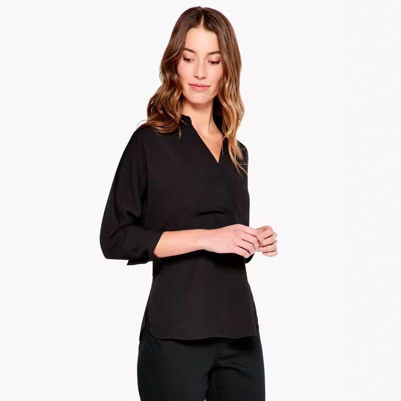 

Fall 2025 New Satin Long sleeve Pullover Shirts Chubby Girl American Top Loose Slimming Commuter All-Matching 793 Black XL