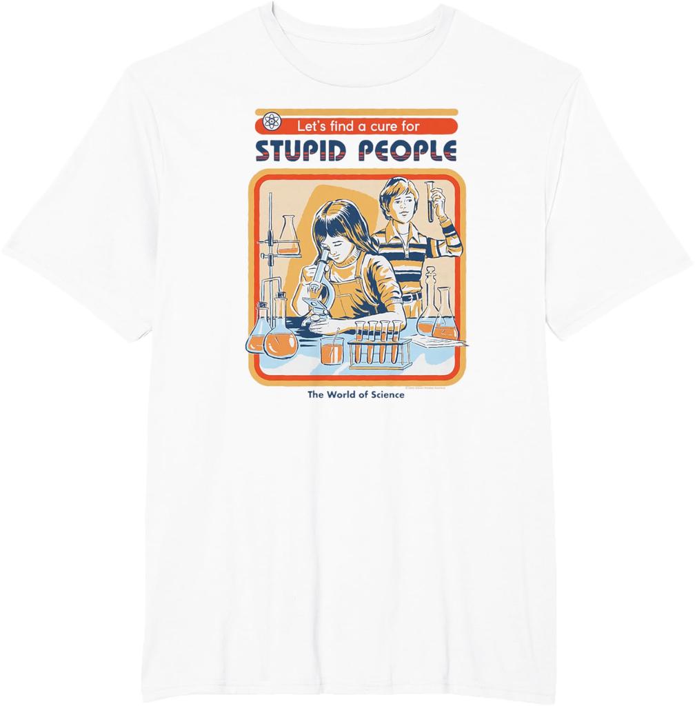 Steven Rhodes Let's Cure Stupid People Lab Retro Ciemny Humor Koszulka Nowe Kolekcja WiosnaLato Regularny Krój Codzienna