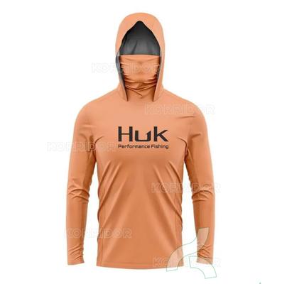 HUK Fishing Clothing Sun Protection Hooded Mask All-in-one Fishing Shirts Upf 50 Long Sleeved T-shirt Fishing Apparel Breathable