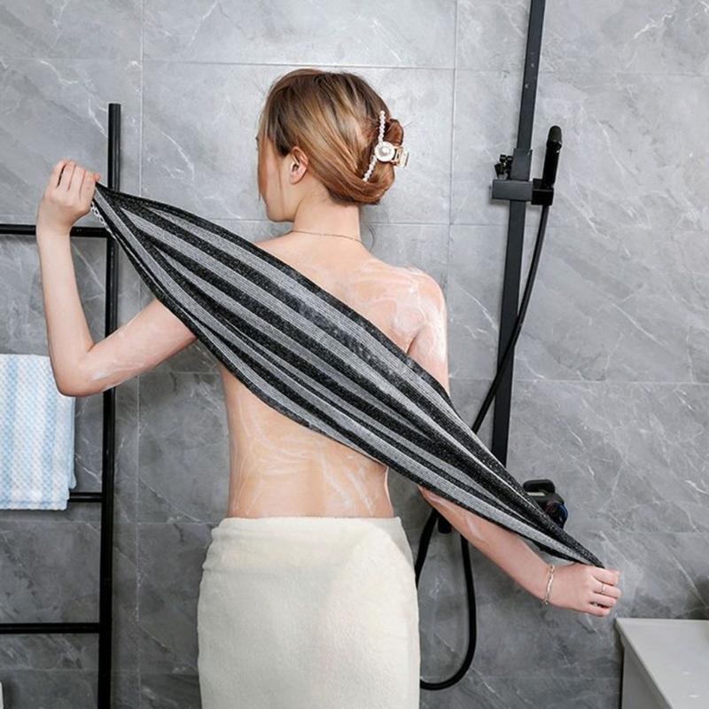 Mjuk Lång Badskrubbhandduk för Känslig Hud Skonsam Exfoliering Snabbtorkande Återanvändbar Maskintvättbar Polyester