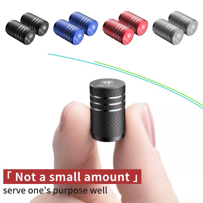 4pcs Car Tyre Valve Caps Aluminium Alloy Tire Valve Dust Protection Cover For Alfa Romeo 159 Giulietta 156 147 Giulia Stelvio GT zq9