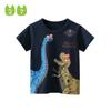 27Kids Trendy Children's Clothing Summer Kids Short-Sleeved T-shirt Dinosaur Pattern Clothes Baby Half Sleeve Boys Tops Pure Cotton