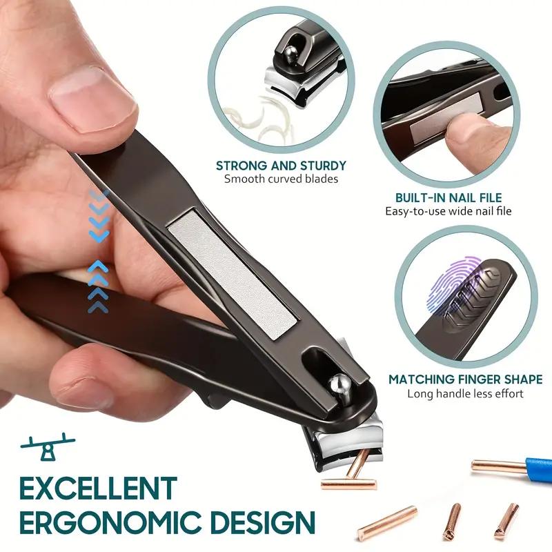 360 Degree Rotating Long Handle Nail Clipper Ultra Sharp Heavy Duty Large Toe Nail Cutter For Thick Nails