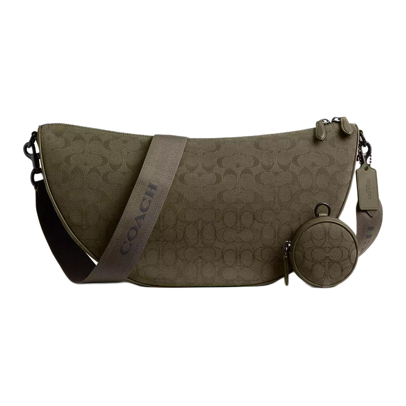 

Coach Hall 45 Signature Print Jacquard And Leather Shoulder Crossbody Bag Large Men Bags Olive-Brown CAH85-RM3 Basic Set (Bag+Dust Bag)
