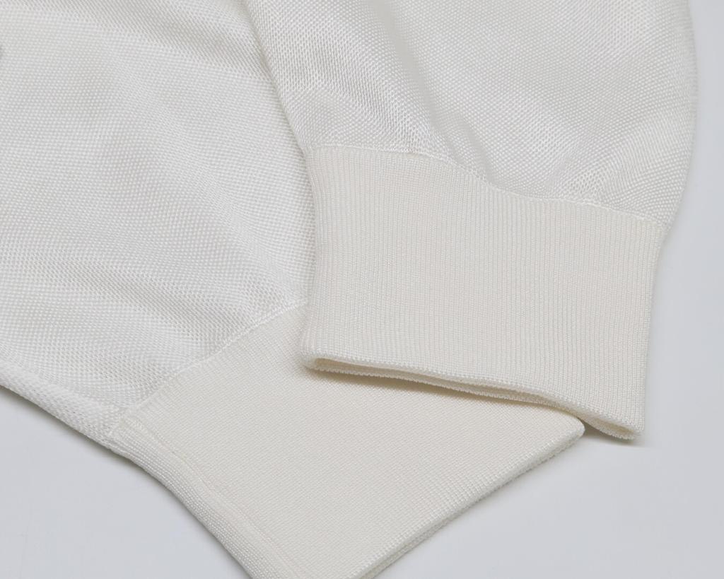 Hermes [Good condition/Domestic Regular/2011 Production] 3H2801D8 MARTIVS Silk Zip-up Blouson/ Jacket 34 White / blackUsed