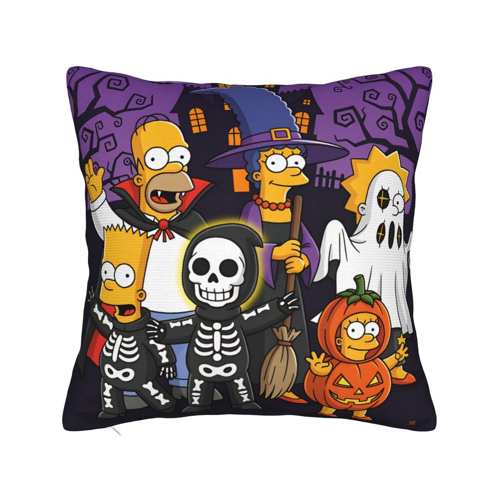 Pillow Cover Funny SSimpsons Green Polka Dot Family Cute Funny Pillow Case For Sofa Couch Bed Living Room Pillowcases