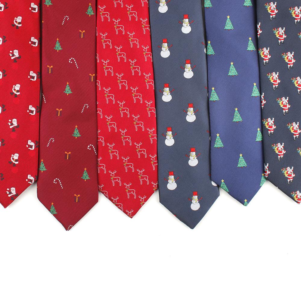 Men's Polyester Jacquard Christmas Tree Tie