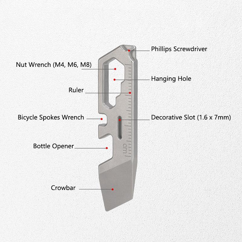 Portable Mini Opener Bottle Pocket Tool EDC 6 IN 1 Titanium Alloy Crowbar Keychain Outdoor Multifunction Camping Gear Gift