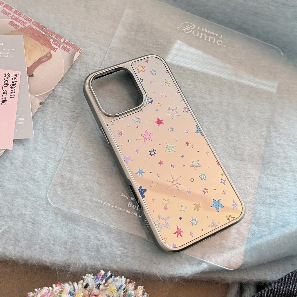 Capa para Celular Dopamine Star para 16 para Apple 15promax para IPhone17 Espelho 13 Galvanizado 15 Doce Legal Rígida