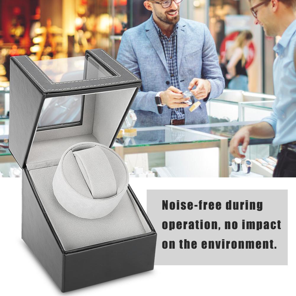 Enkel klokkeopptrekker Holder Display Oppbevaring Automatisk Mekanisk Klokkeboks
