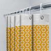 Modern White Bathroom Shower Curtain With Yellow Circular Print Pattern Ideal Decor For Bathrooms (60X72 Inches)