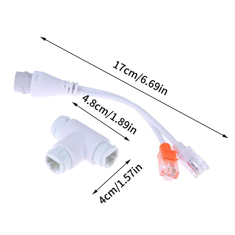 1Pc Poe Splitter Adapter Ethernet One Network Cable Two Camera Splitter Combiner Connector Converter Poe Switch