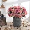 Kunstbloemen Retro Zijden Roos Boeket Hortensia Pioenroos Vintage Bruid Holding Nep Planten Huis Bruiloft Decoratie Accessoires