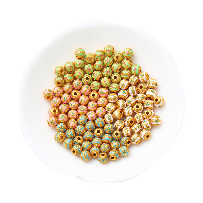 Vintage Brass Filigree Pearl Spacer Beads for Handmade DIY Bracelets