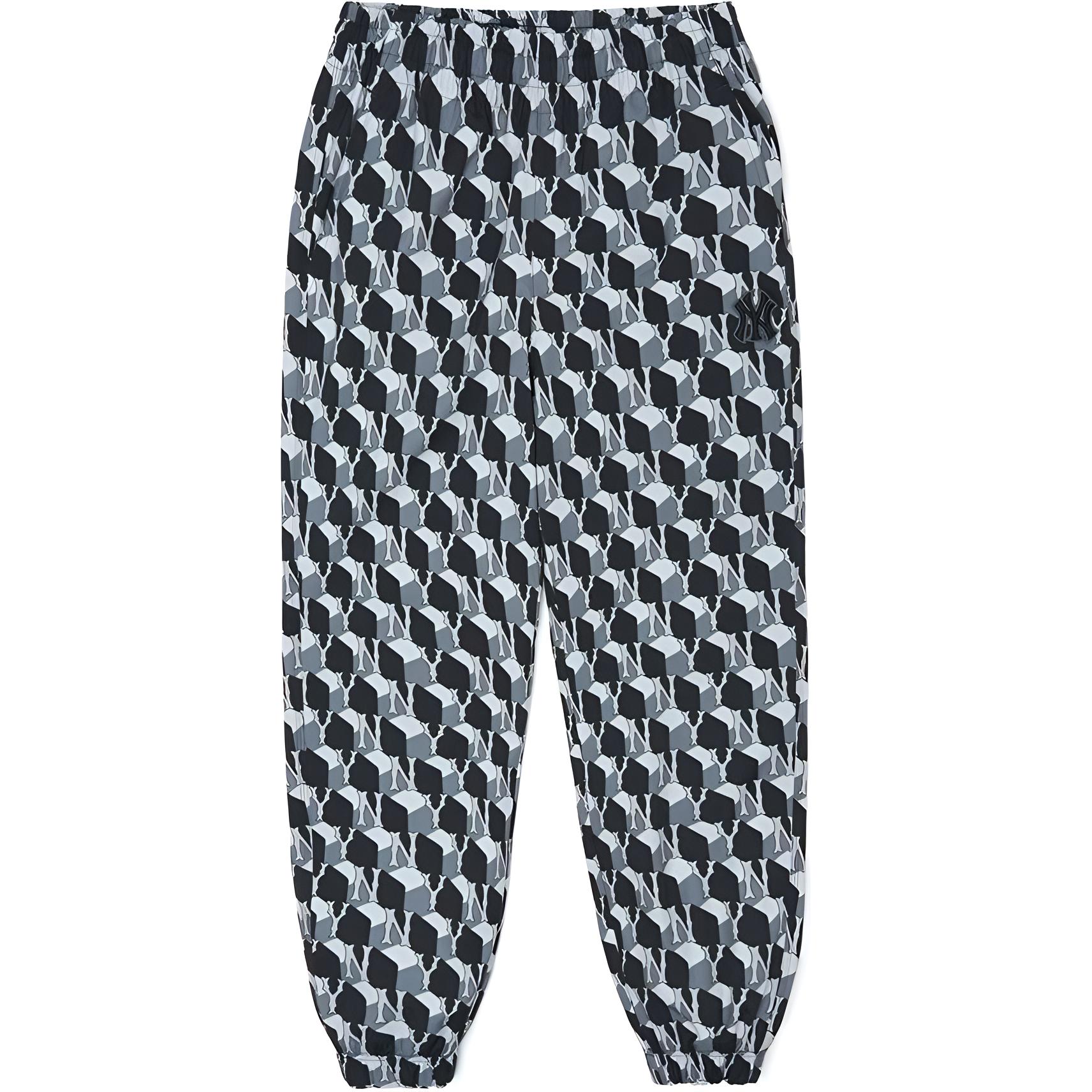 

New MLB Cube Monogram New York Yankees Casual Pants Unisex Black 3AWPM0324-50BKS XS