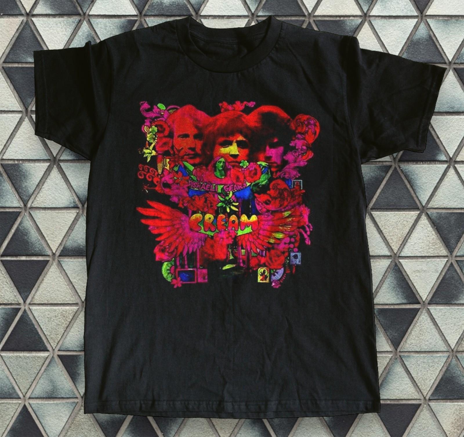 Cream Disraeli Gears Album, Heavy Cotton Black Unisex T-shirt Size S-5XL XXXXL