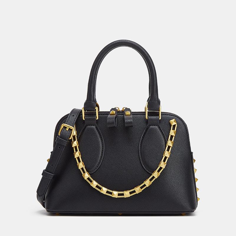 Women's Bag Chain Riveted Shell Handbag Europe and The United States Trend Sweet Cool Leather Women's Bag
