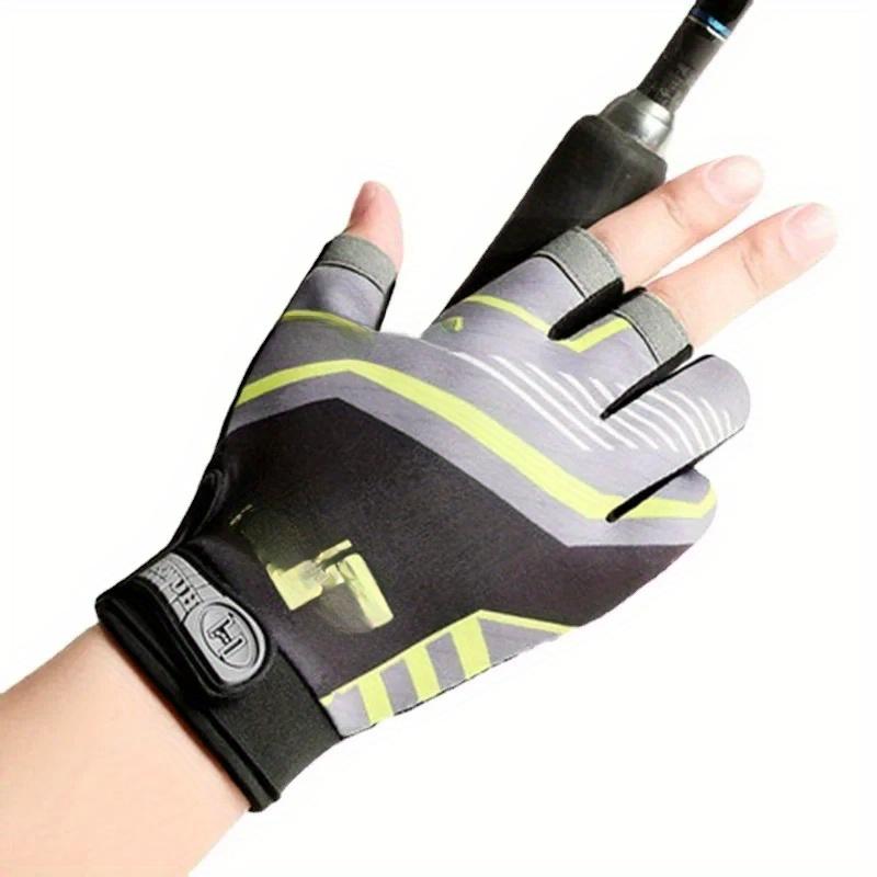 Fishing Cycling Gloves Men Summer Three Finger Cut Gloves for Fishing Sun Protection Male Anti-Slip Drive Breathable Thin Gloves