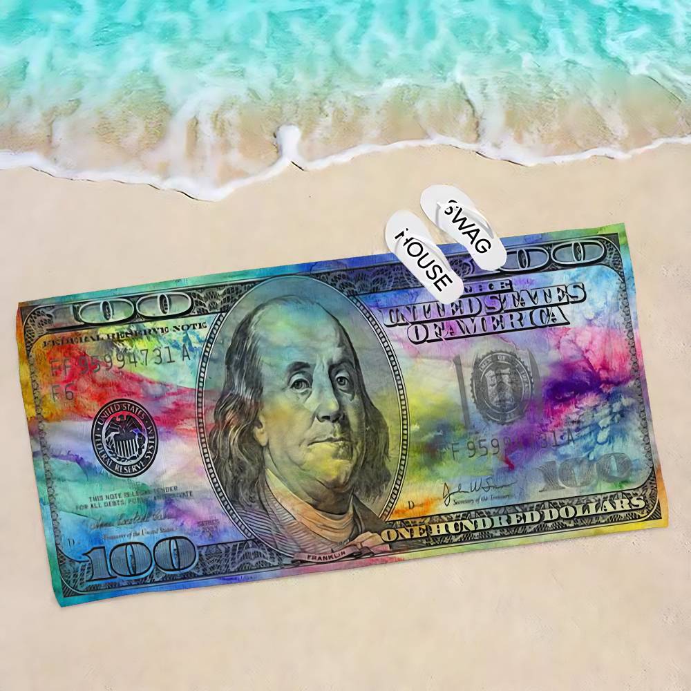 

Dollar Art Printing Микрофибра Печатное Пляжное Полотенце Альпинизм Йога Пляж Плавание Бег Впитывающее Мягкое Полотенце W40*H60(CM)