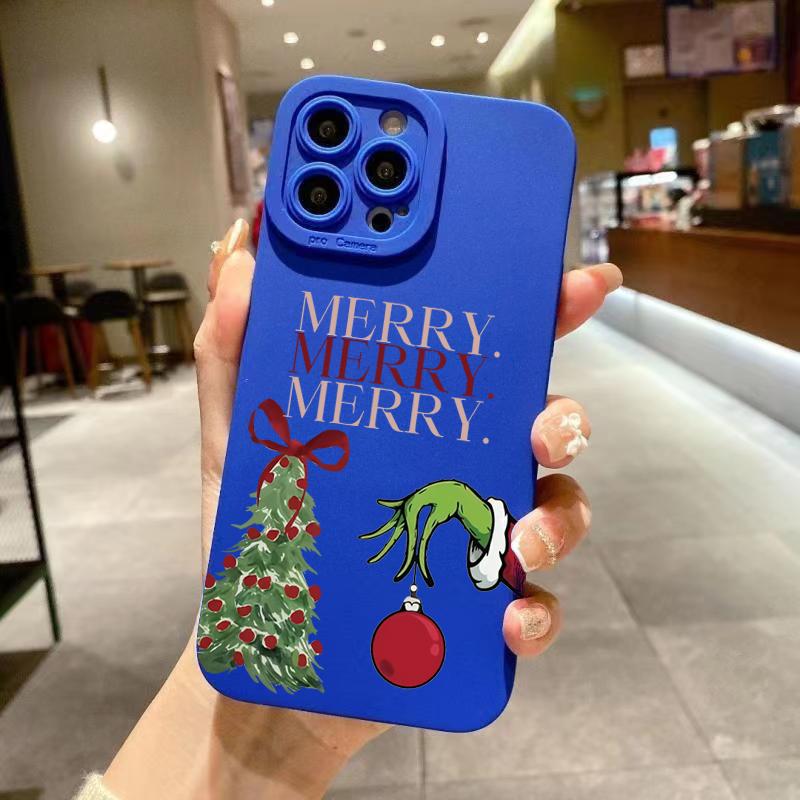 

Christmas Tree Pattern Silicone Phone Case For iPhone 17 16 Pro Max 15 14 13 Mini 12 11 17Air 16E X XR XS 8 7 Plus Soft Cover iPhone 12 mini