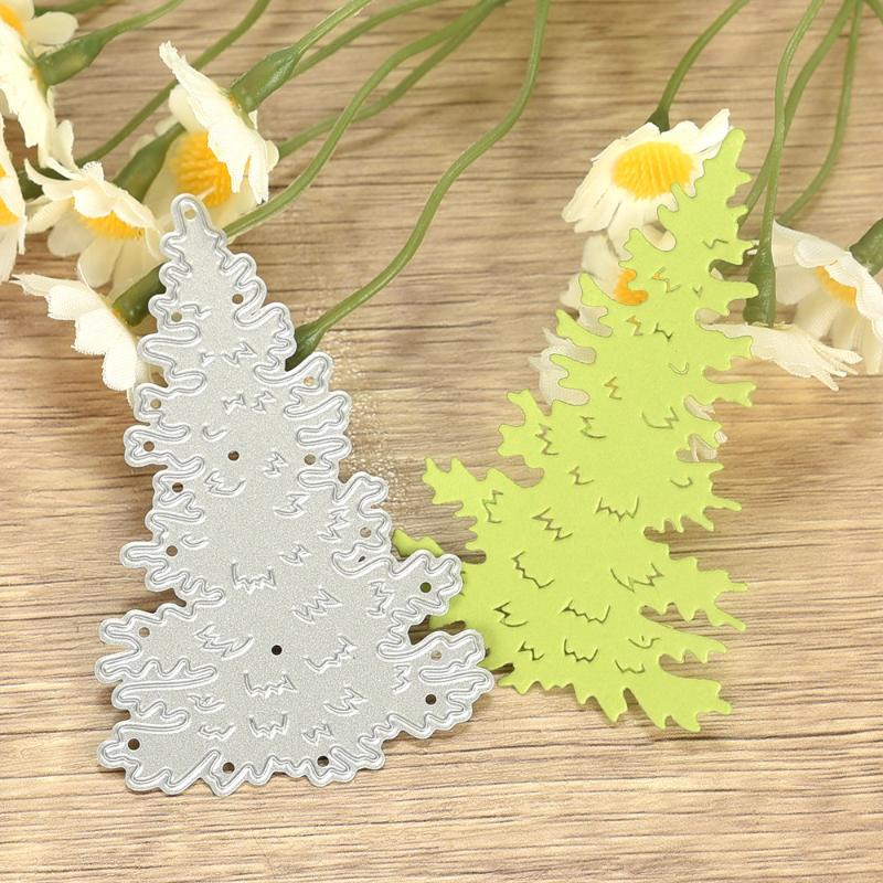 1/2/4Pcs Paper Album Knife Embossing Decor Christmas Trees Diy Metal Cutting Dies Stencil Scrapbooking Card Stamp Craft Mould