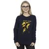 DC Comics Womens/Ladies Black Adam Golden Bolt Chest Sweatshirt