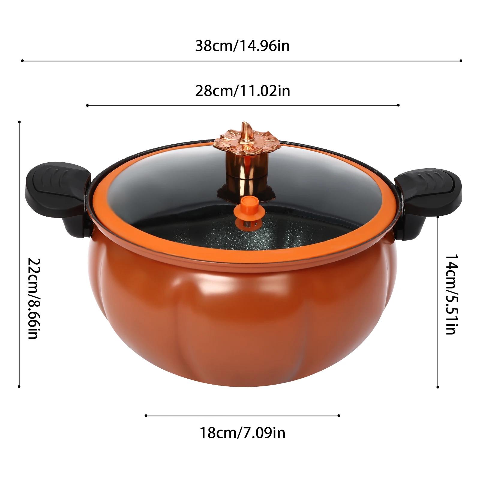 

8L Micro Pressure Cooker,Pumpkin-Shaped Non-Stick Pressure Pot with Transparent Lid, Small Gas Pressure Cooker for Home Kitchens 28cm оранжевый