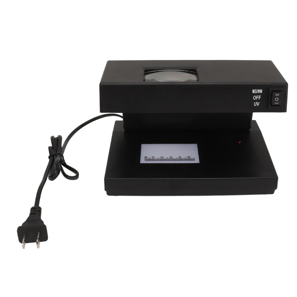 Desktop-Fälschungserkenner Falschgeld-Detektor 9W UV-Licht Banknoten-Geld-Detektor Prüfer Tester Mit Lupe