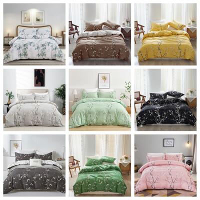Branch Floral Quilt Duvet Doona Cover Set Queen King Size Bed Pillowcases Leaves