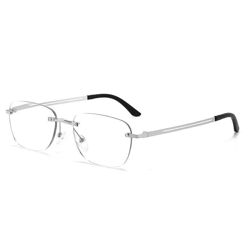 Premium Men's Rimless Photochromic Reading Glasses with Anti-Blue Light for Driving, Fishing, Outdoor UV Protection, and Stylish Appeal