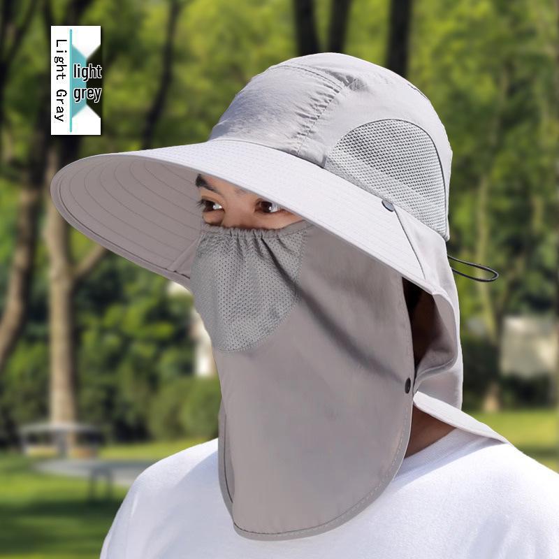 Versatile Summer Sun Hat with Large Brim and Shawl for Fishing, Mountaineering, and Sun Protection