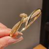 Goldplated Zirconium Jewelry Stylish Sophisticated Geometric Cuff For Ladies