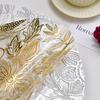 1pc Round Flower Petal Placemat Transparent PVC Waterproof and Heat-insulating PP Printed High-end Dining Table Decoration Mat