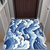 Nordic-Inspired Wave Pattern Carpets with Easy A Living Room Blue Aesthetics Care Ideal for Mat Bedroom Study Mall Cafe Rugs