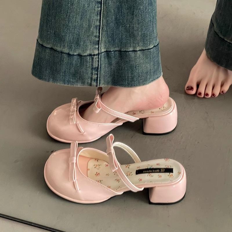 New Style of Stylish and Fashionable High-heeled Sandals with Thick Heels Women's Shoes and Flip-flops