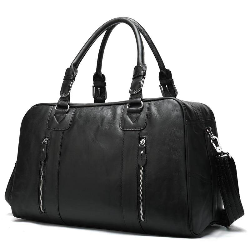 MAHEU Latest Design Black Travelling Bag Men Women Cowhide Leather Duffle Bag Luugage Flight Bag Business Travel Bag Male Female