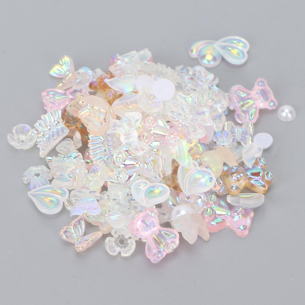 Nail Art Decoration Cute Shiny Delicate Bow Bear Shaped Nail Ornament Accessories for Home Nail Salon