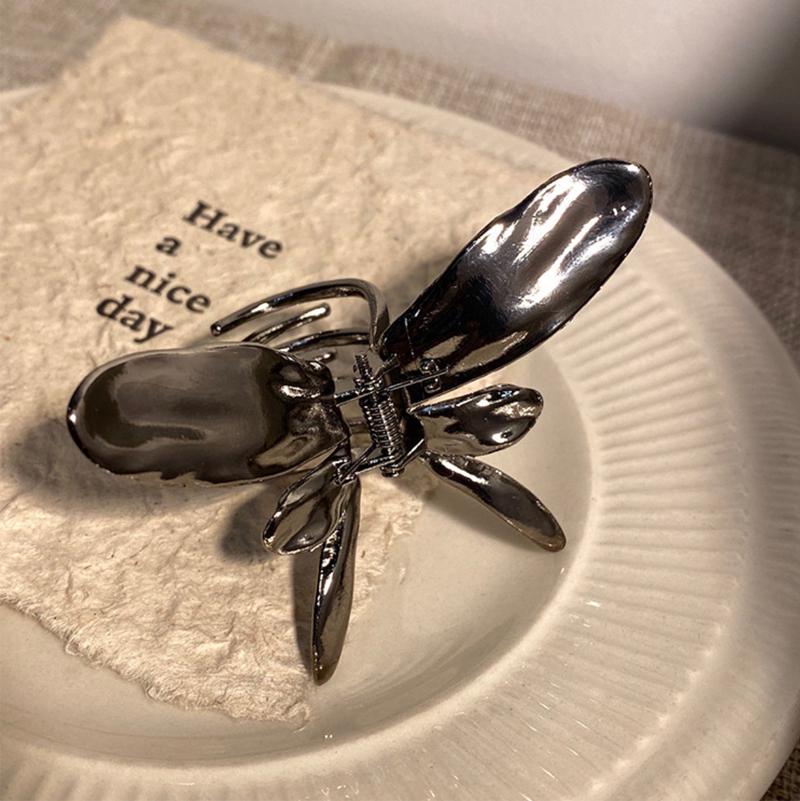 

Small Butterfly Hair Claw New Silver Metal Hair Clip for Women Girls Elegant Half-Up Hair Accessory Non-Slip Styling Barrettes