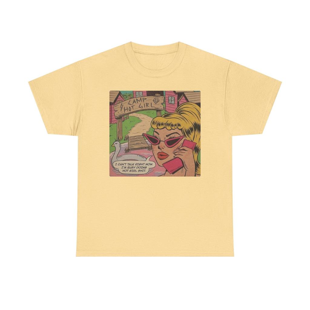 Unisex shirt Cotton Oversize Large Size Hot Girl Camp Funny T Shirt Unisex Heavy Cotton Tee