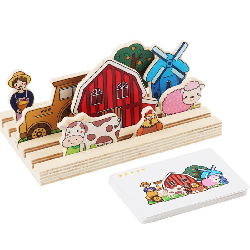 Kids Logical Thinking Game Shape Matching Toys Montessori 3D Puzzle Spa Imagination Training Board Education Toys For Children
