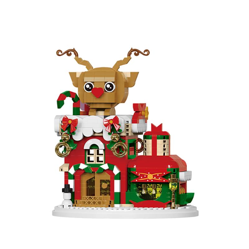 Christmas Building Block Santa Claus Snowman Elk Tree Micro Brick Puzzle Assembly Model Home Decoration Xmas Party Gift Kid Toy