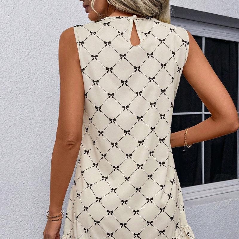 2025 Summer Women's European & American Plaid Sleeveless A-line Dress