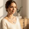 Temperament Butterfly Zircon Necklace Crystal Forest Necklace New Double-layer Necklaces  Girl