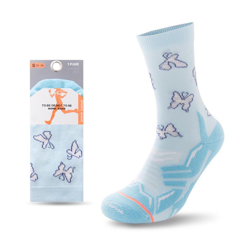 

Спортивные женские светоотражающие дезодорирующие носки средней длины для бега One Size синий