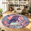 Round Rug Custom NameLana Del Rey Pattern Non Slip Carpet Home Floor Decor
